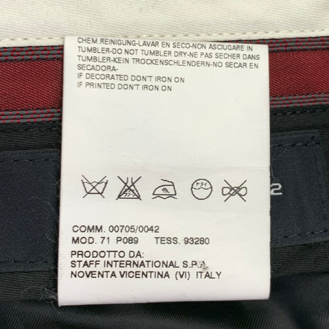 DSQUARED2 Size 32 Black White Herringbone Wool Button Fly Casual Pants