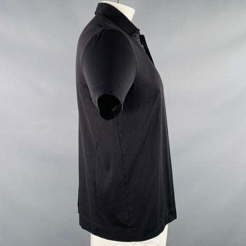 BOSS by HUGO BOSS Size L Black Polyamide Blend Zip Polo