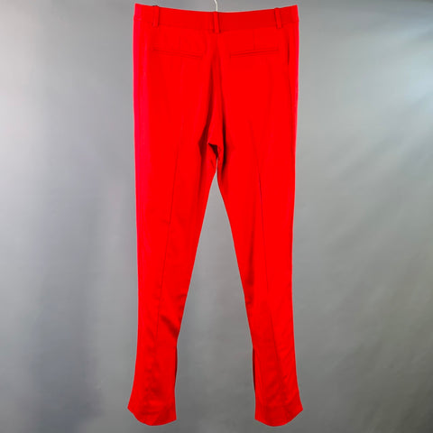 PETER DO Size S Red Viscose Blend Tapered Zip Fly Casual Pants