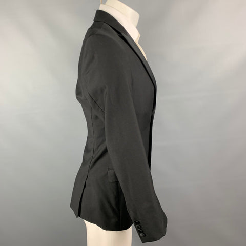 CALVIN KLEIN COLLECTION Taille 36 Manteau de sport de smoking à revers en laine noire