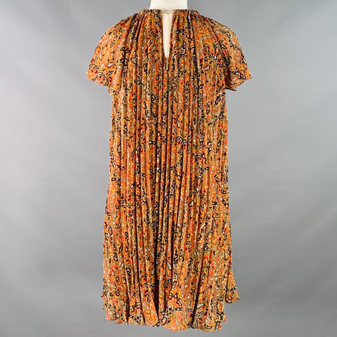 MICHAEL by MICHAEL KORS Size XS Orange Black Polyester Accordion Pleated Cocktail Dress
