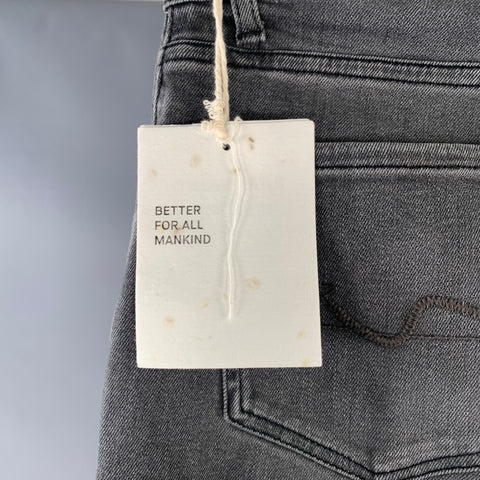 7 FOR ALL MANKIND Size 30 Grey Cotton Blend Tapered Slim Five Pockets Jeans