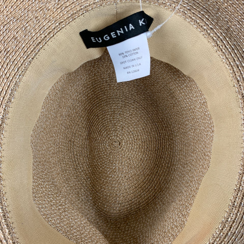 EUGENIA KIM Beige Natural Woven Toyo Paper Cotton Hat