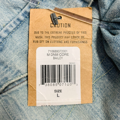 POLO by RALPH LAUREN Size L Light Blue Cotton Western Chambray Long Sleeve Shirt