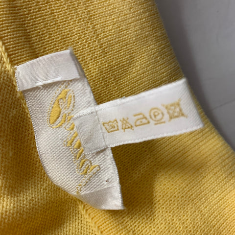 BRIONI Size L Yellow White Tipped Knit Cotton Polo
