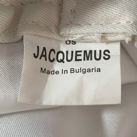 JACQUEMUS Chapeau en Coton Blanc Argenté à Bords Francs