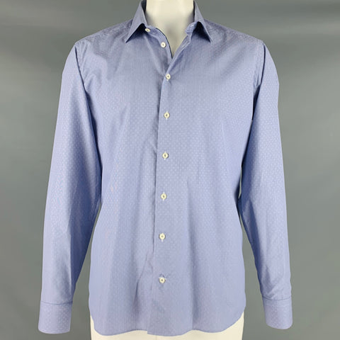 ETON Taille 44 Bleu Blanc Nailhead Coton Slim Fit Spread Collar Chemise à manches longues
