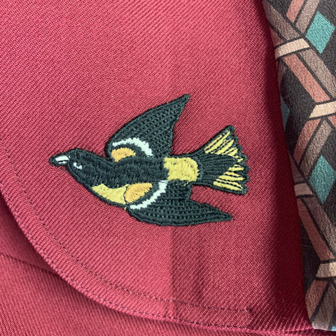 GUCCI Size S Burgundy Single Breasted Twill Jacket Blazer