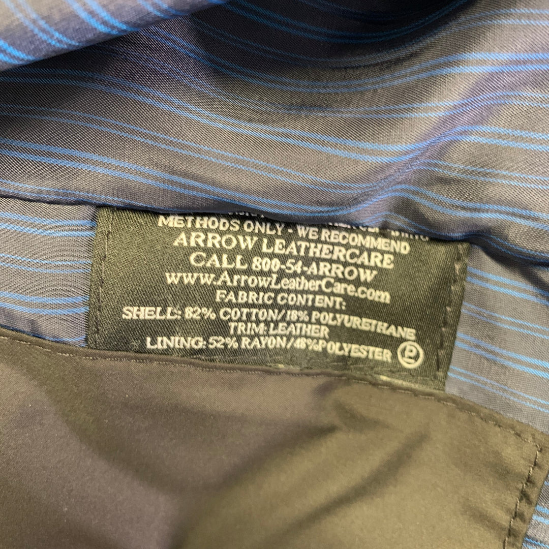 JOHNSTON MURPHY Size S Black Brown Cotton Polyurethane Zip Snaps Jacket