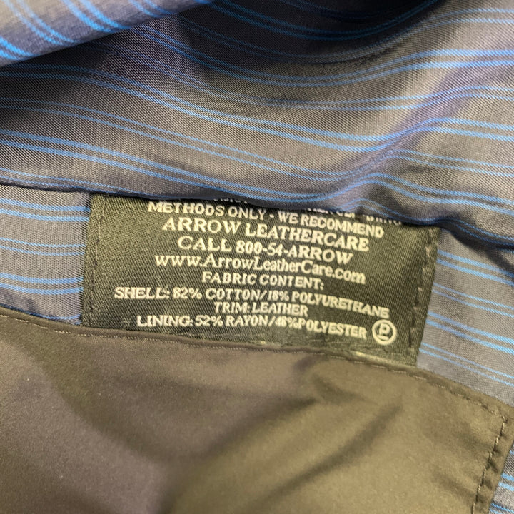 JOHNSTON MURPHY Size S Black Brown Cotton Polyurethane Zip Snaps Jacket