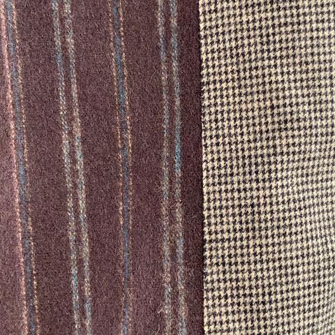 DOLCE & GABBANA Size 32 Brown Grey Wool Blend Stripe Houndstooth Zip Fly Dress Pants