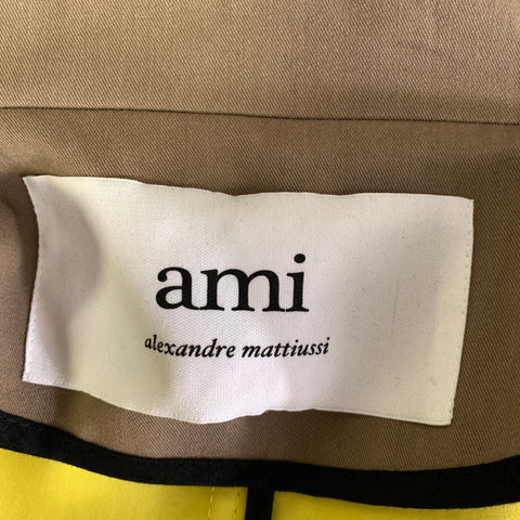 AMI by ALEXANDRE MATTIUSSI Size M Khaki Polyester Blend Zip & Snaps Coat