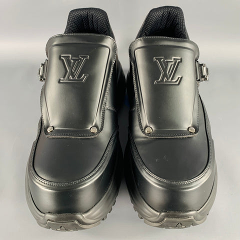 LOUIS VUITTON Size 9 Black Buckle Chunky Sole Sneakers