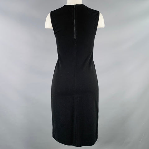 VINCE Size XS Black Viscose Blend Sleeveless Midi Dress