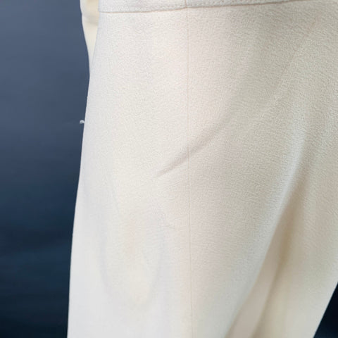 CHANEL Vintage 2003 Size 8 Cream Acetate Blend Ruffled Tulip Below Knee Skirt