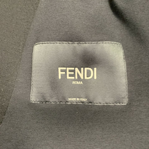 FENDI Size 42 Black Viscose Zip Up Jacket