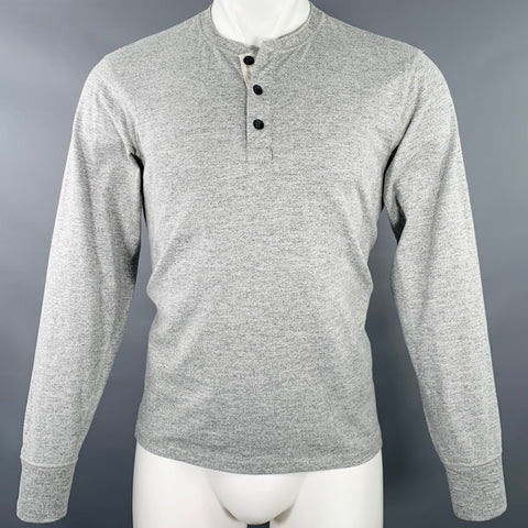 RAG & BONE Size M Grey Heather Cotton Blend Henley T-shirt