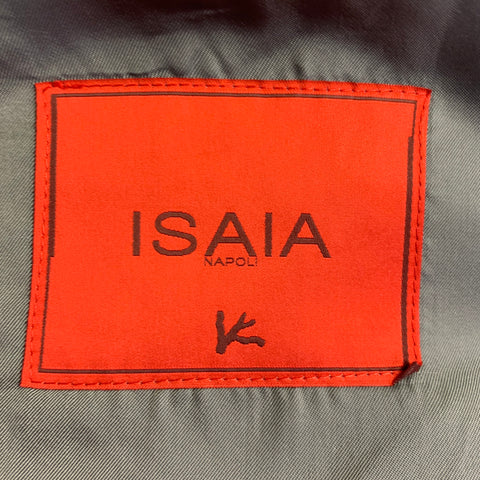 ISAIA Size 46 Regular Grey Slate Wool Notch Lapel Suit