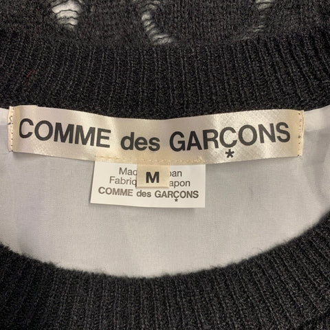COMME des GARCONS 2022 Size M Black White Acrylic Blend Knit Pullover