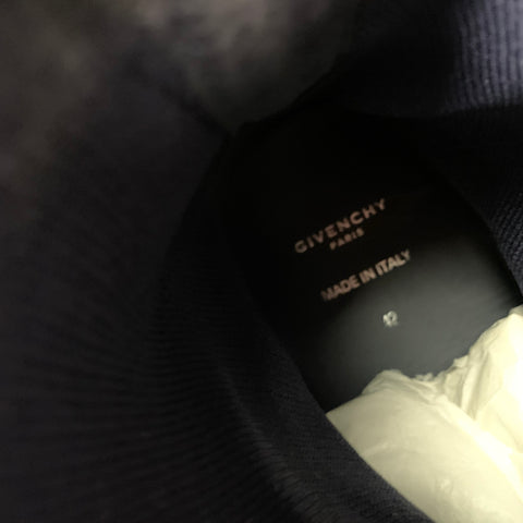 GIVENCHY Size 9 Navy White Fabric Pull On Boots