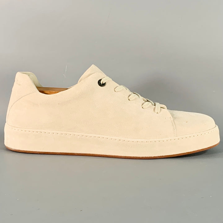 LORO PIANA Size 12 Grey Suede Low Top Rubber Sole Sneakers