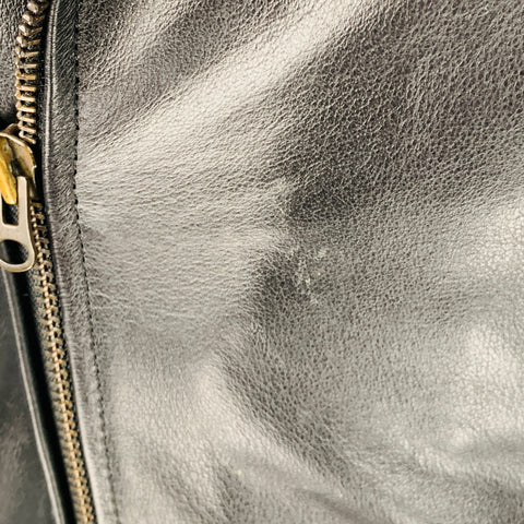 STRAIGHT TO HELL Size 36 Black Leather Motorcycle Jacket