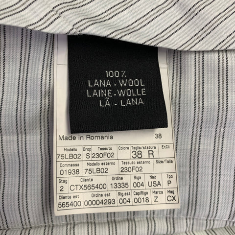 ERMENEGILDO ZEGNA Size 38 Grey Charcoal Wool Flat Front Dress Pants