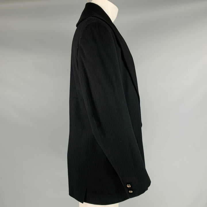 GIANNI VERSACE Size 40 Black Wool Shawl Collar Jacket