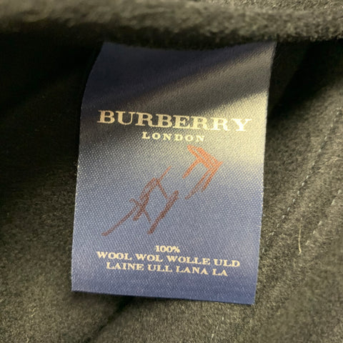 BURBERRY LONDON Size 50 Black Wool Double Breasted Coat