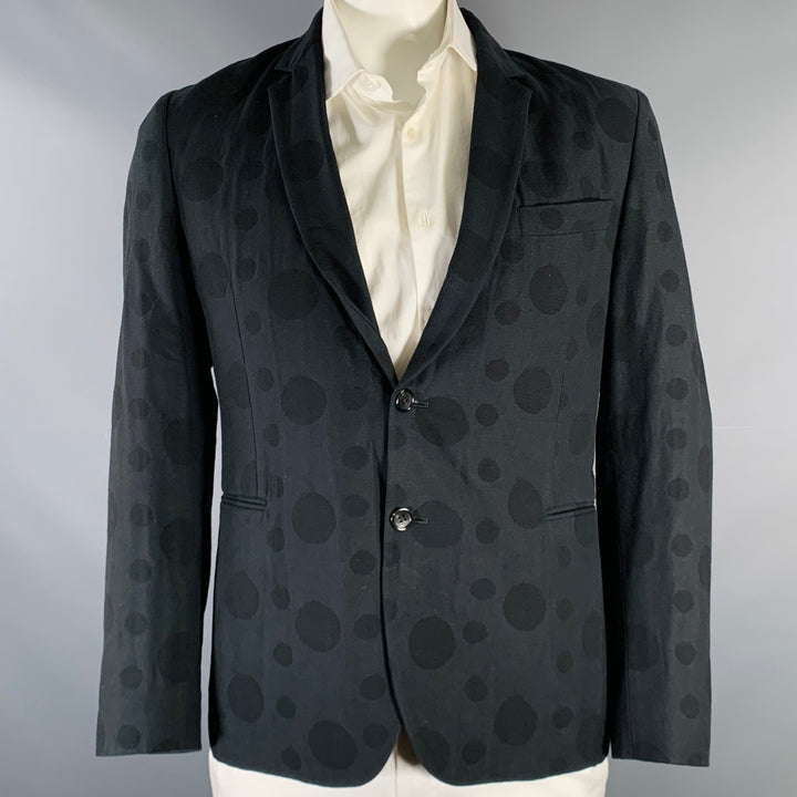 PS by PAUL SMITH Size 44 Black Dots Cotton Blend Sport Coat