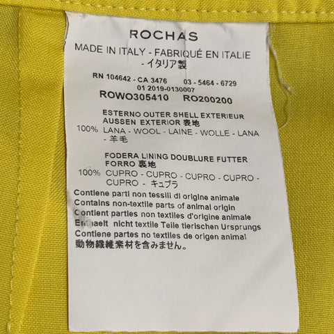 ROCHAS Size 10 Neon Yellow Wool Cuff Casual Pants