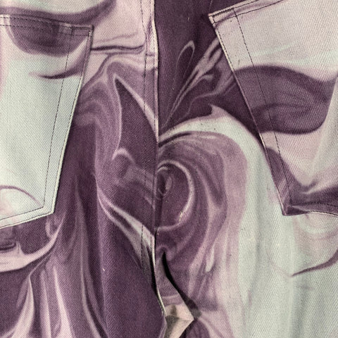 GUCCI by TOM FORD Size 32 Purple Grey Marbled Cotton Blend Button Fly Jeans