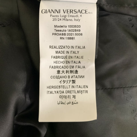 VERSACE Size 6 Black Gold Cotton Chain Jacket