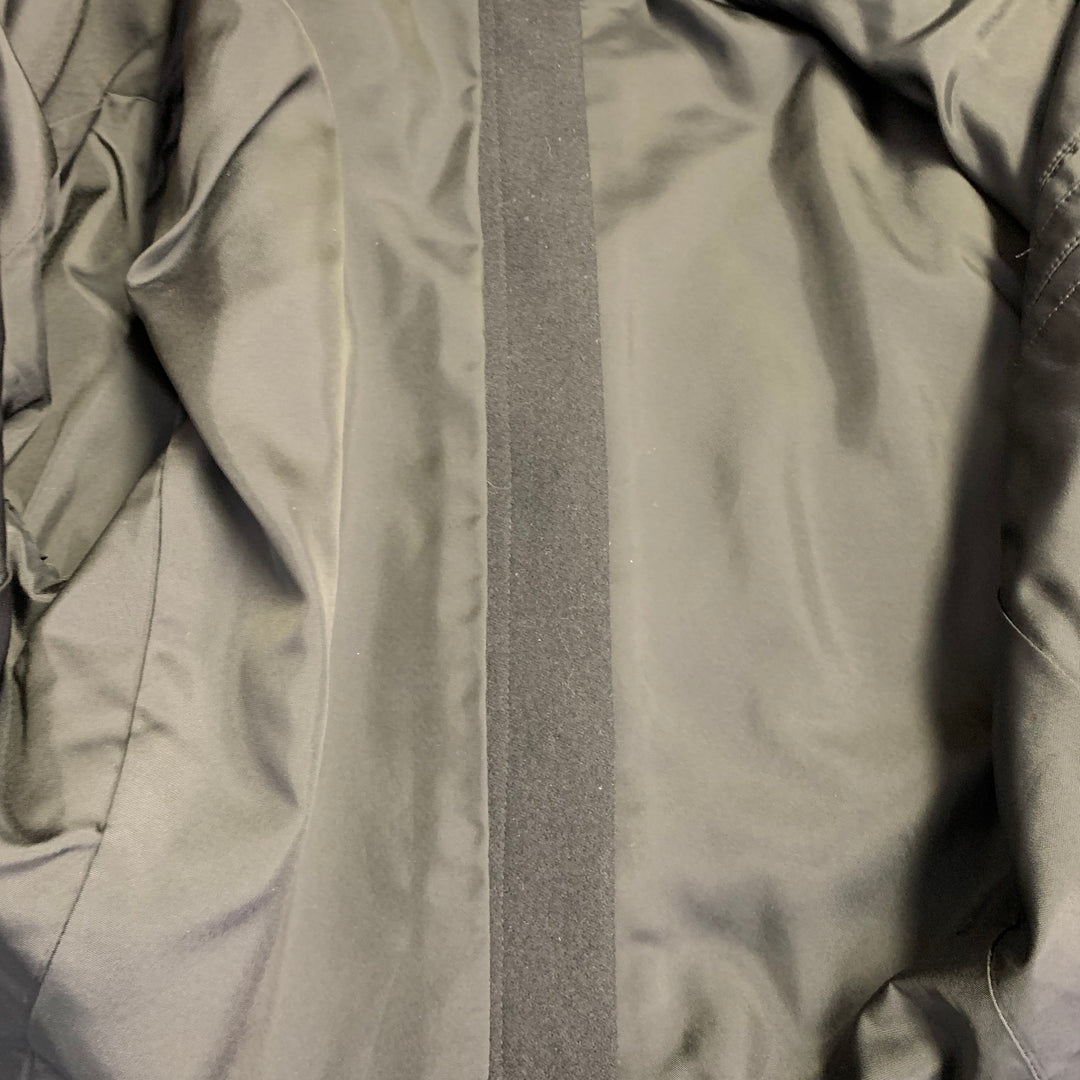 YOHJI YAMAMOTO Size M Black Wool Nehru Collar Tails Overcoat