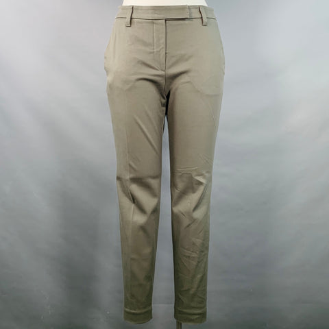 BRUNELLO CUCINELLI Size 12 Slate Grey Cotton Blend Twill Zip Fly Casual Pants