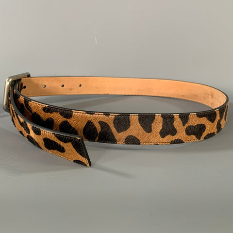 ACNE STUDIOS Brown Black Leopard Pony Leather Belt