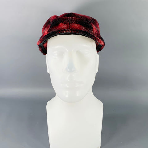 POLO by RALPH LAUREN Size L/XL Red Black Plaid Wool Nylon Hunting Cap Hat