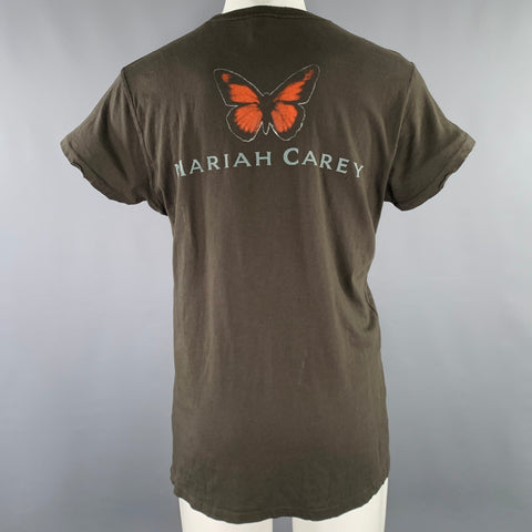 MADEWORN Size M Black Multi Color Mariah Carey Print Cotton Crew Neck T-shirt
