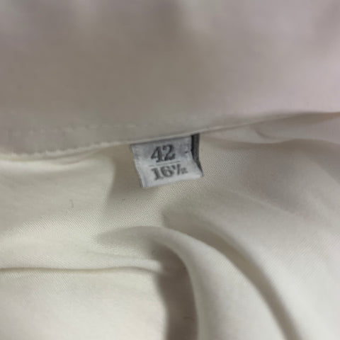 JIL SANDER Size 42 White Cotton Blend 3/4 Sleeves Long Sleeve Shirt