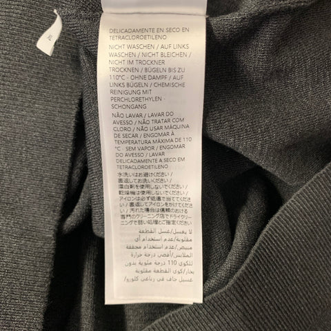 GUCCI Size XL Grey Dark Grey Knitted Silk Cotton Crew Neck Pullover