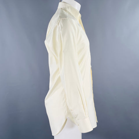 Chemise à manches longues boutonnée en coton crème ERMENEGILDO ZEGNA Taille M