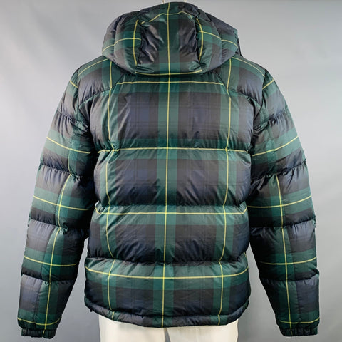 POLO by RALPH LAUREN Size L Green Black Yellow Plaid Nylon Quilted Puffer Jacket