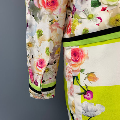 MSGM Size M Multi-Color Floral Long Sleeve Shift Dress