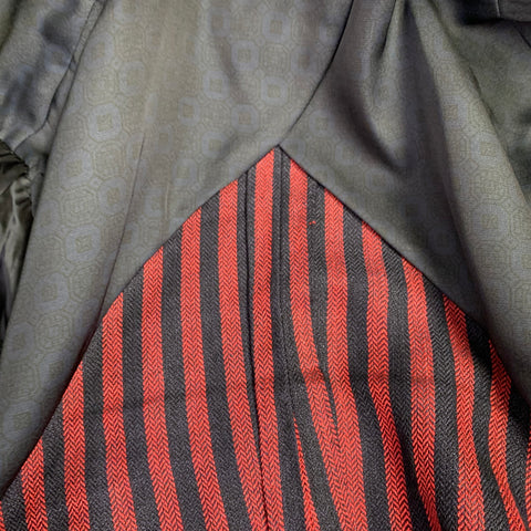 MASSIMO PIOMBO Size 44 Red Black Stripe Linen Cotton Sport Coat