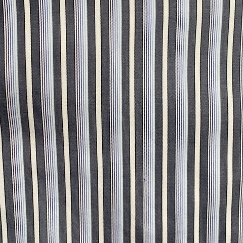 ERMENEGILDO ZEGNA Size XXL Blue Grey Stripe Cotton Long Sleeve Shirt