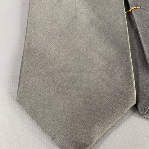 DONNA KARAN Grey Shimmer Silk Tie