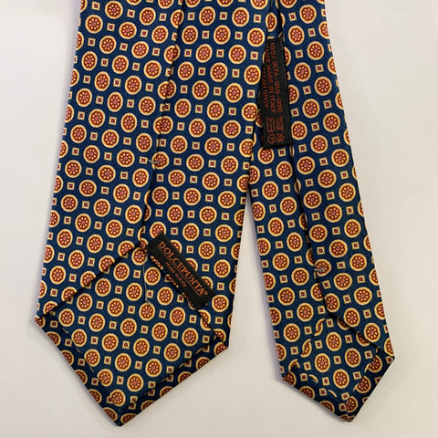 DOLCEPUNTA Navy Gold Floral Silk Tie