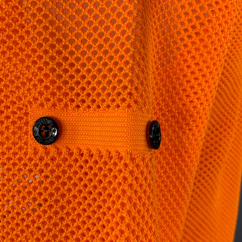 STONE ISLAND SS19 Size XL Fluo Orange Neon Mesh Polyester Zip Up Jacket