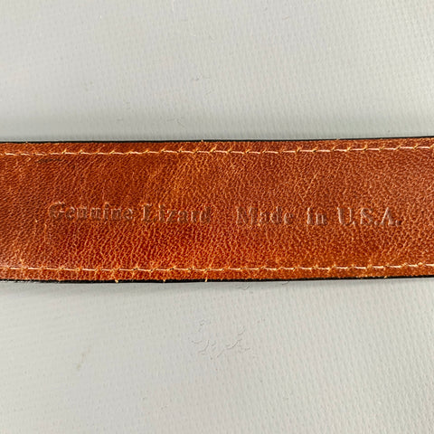 POLO by RALPH LAUREN Size 32 Black Silver Leather Lizard Belt
