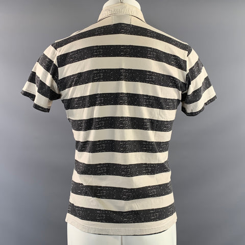 VIVIENNE WESTWOOD Size L White Grey Stripe Cotton Polo